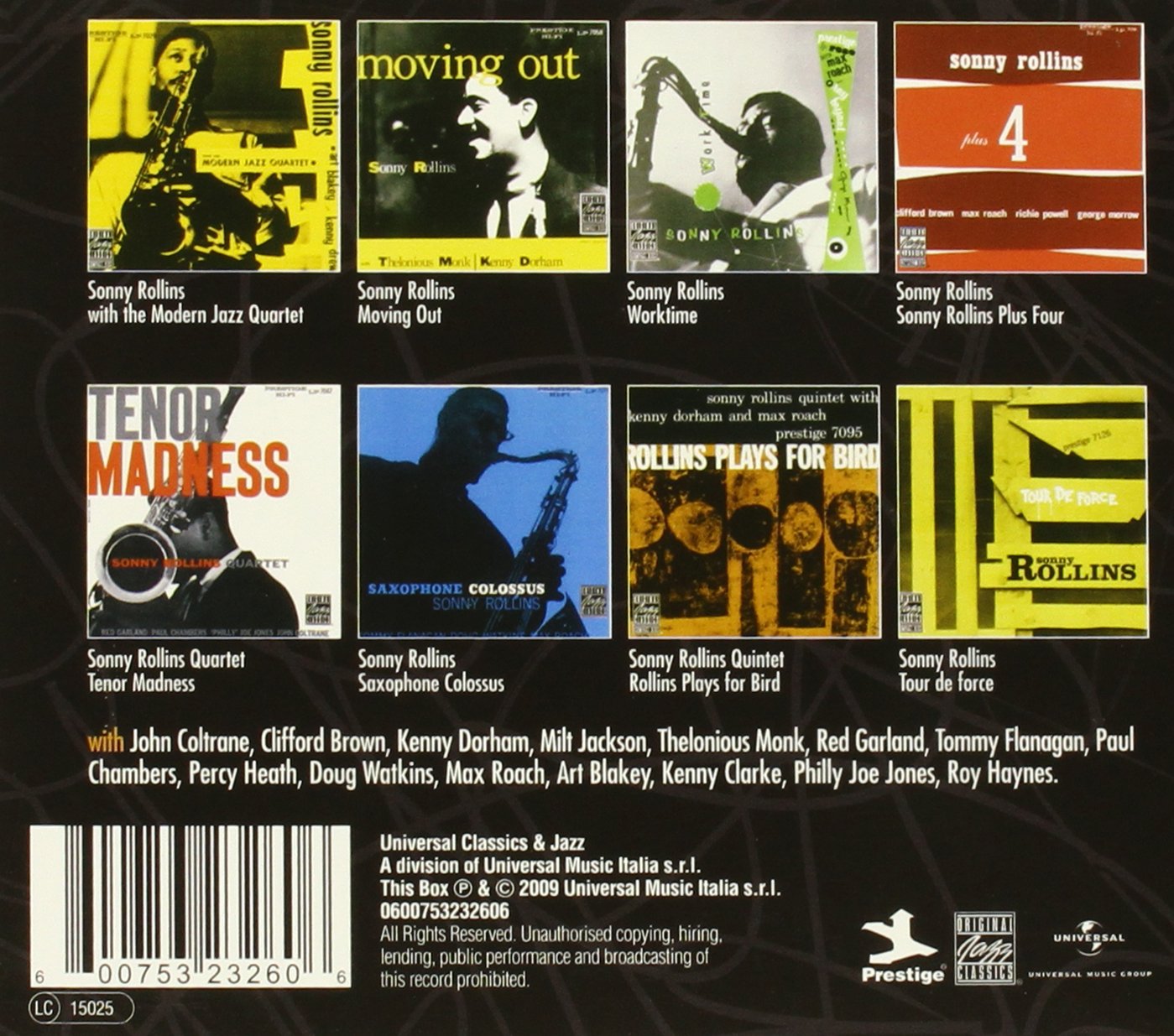 Prestige Albums(8CD)/SONNY ROLLINS/ソニー・ロリンズ/サックスの王者